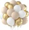 White Sand Gold Balloons Garland Arch Kit 60pcs 12inch Sand White and Metallic Gold Balloon Kit for Birthday Anniversary Celebrations and Boho Wedding Party
